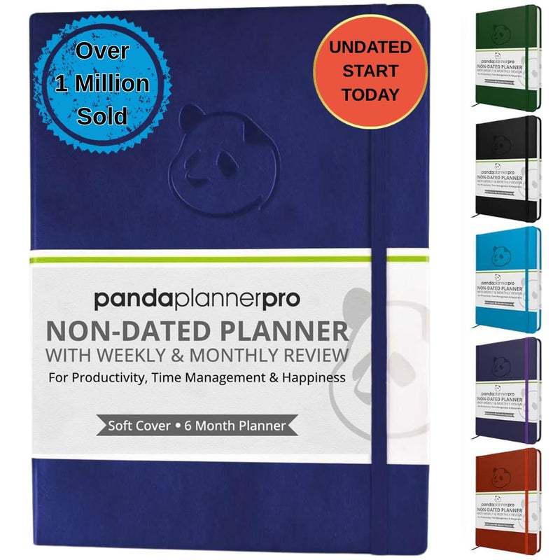 Panda Planner Classic A5 Daily Planner 2026 â€“ Undated Quarterly Planner & Daily Task Planner with Hourly Schedule, To Do List, Goal Planner, Habit Tracker & Gratitude Journal for Focus & Organization â€“ Purple - Image 1